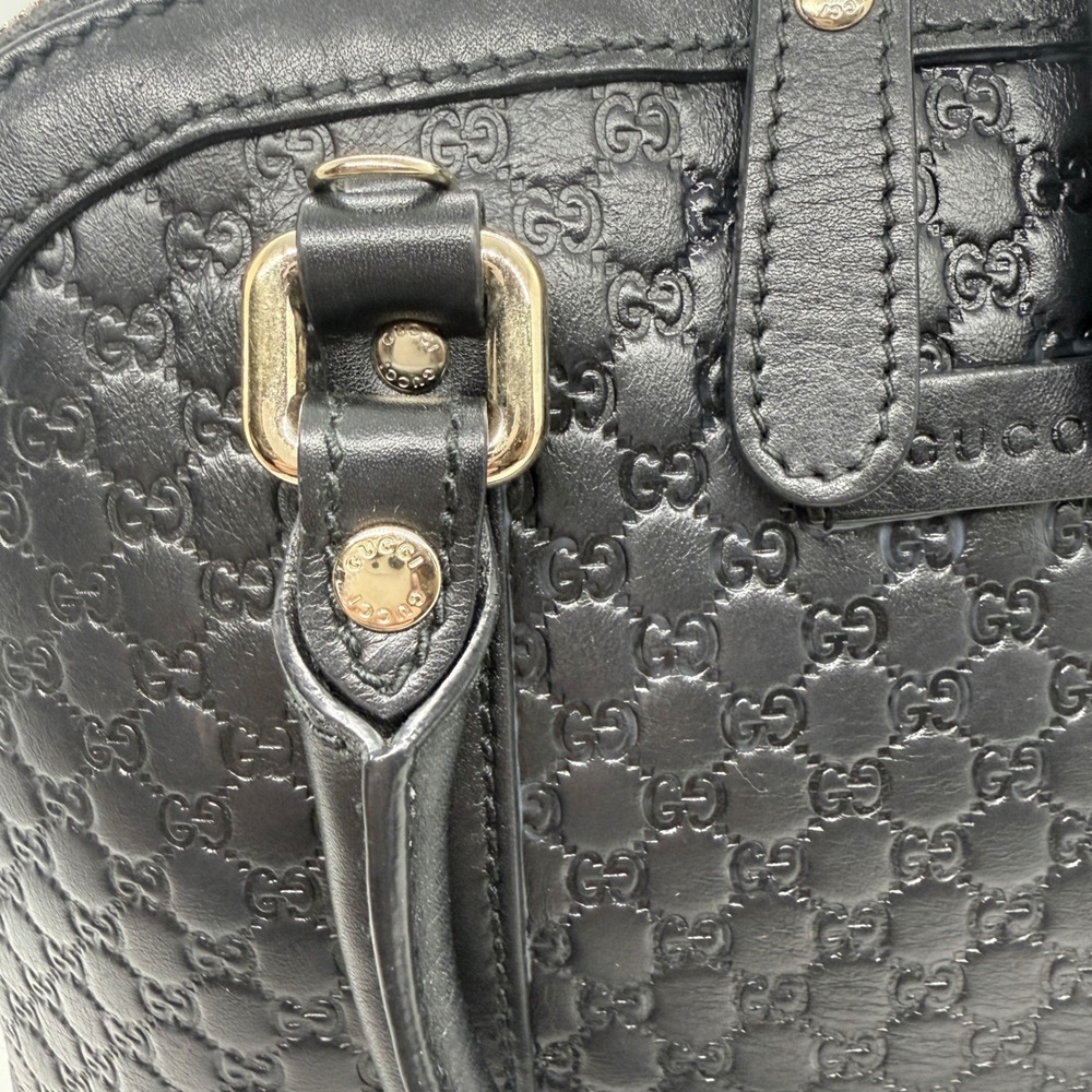 Gucci Microguccissima Mini Dome Satchel Black Leather Crossbody Bag Handbag GG - Picture 16 of 16
